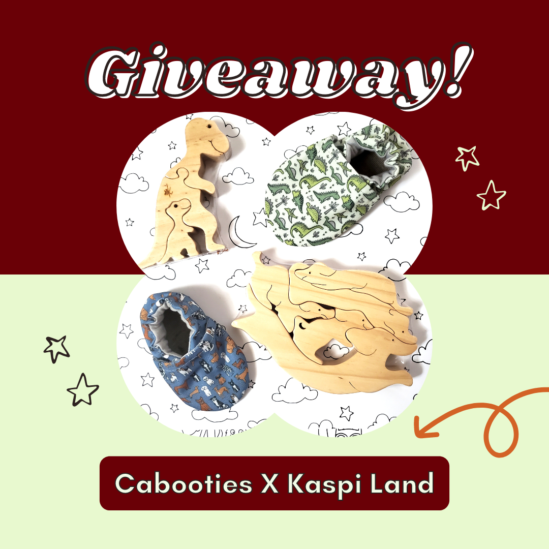 Win Cabooties Baby Shoes and Kaspi Land Wood Toys for Babies and Toddlers