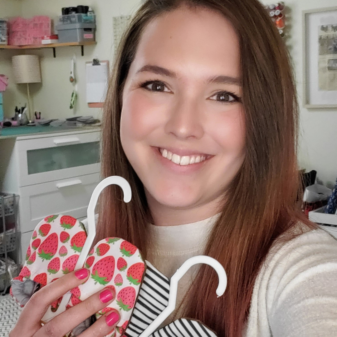 Pink and Red Strawberries and Black and White Stripe soft sole baby shoes handmade by a mom