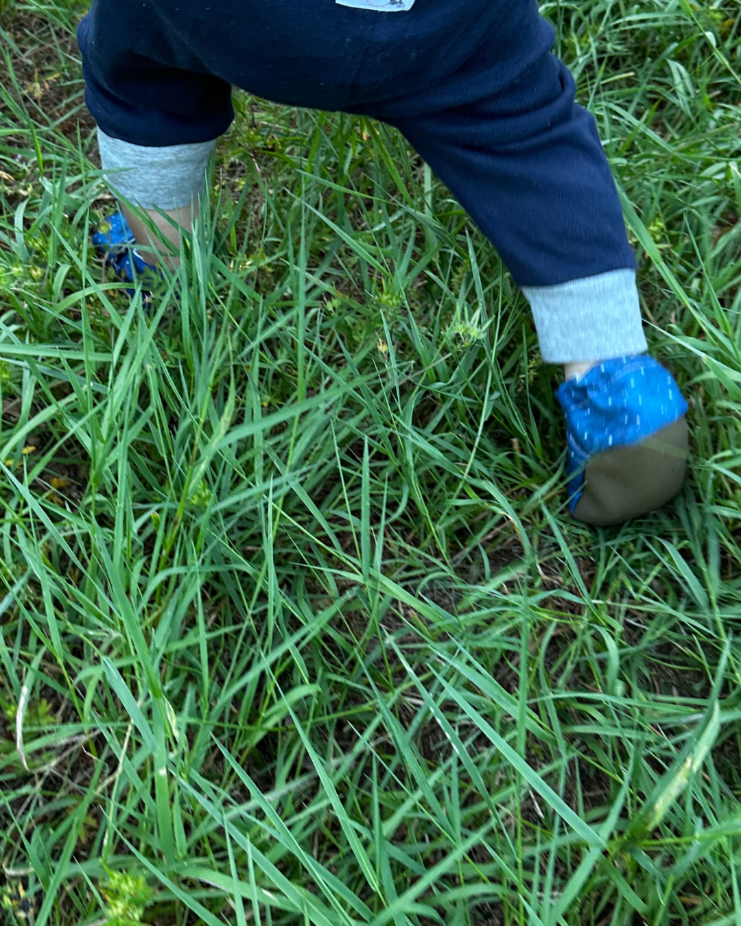 Lifestyle photo: Limited edition Summer Nights eco-canvas Cabooties baby shoes