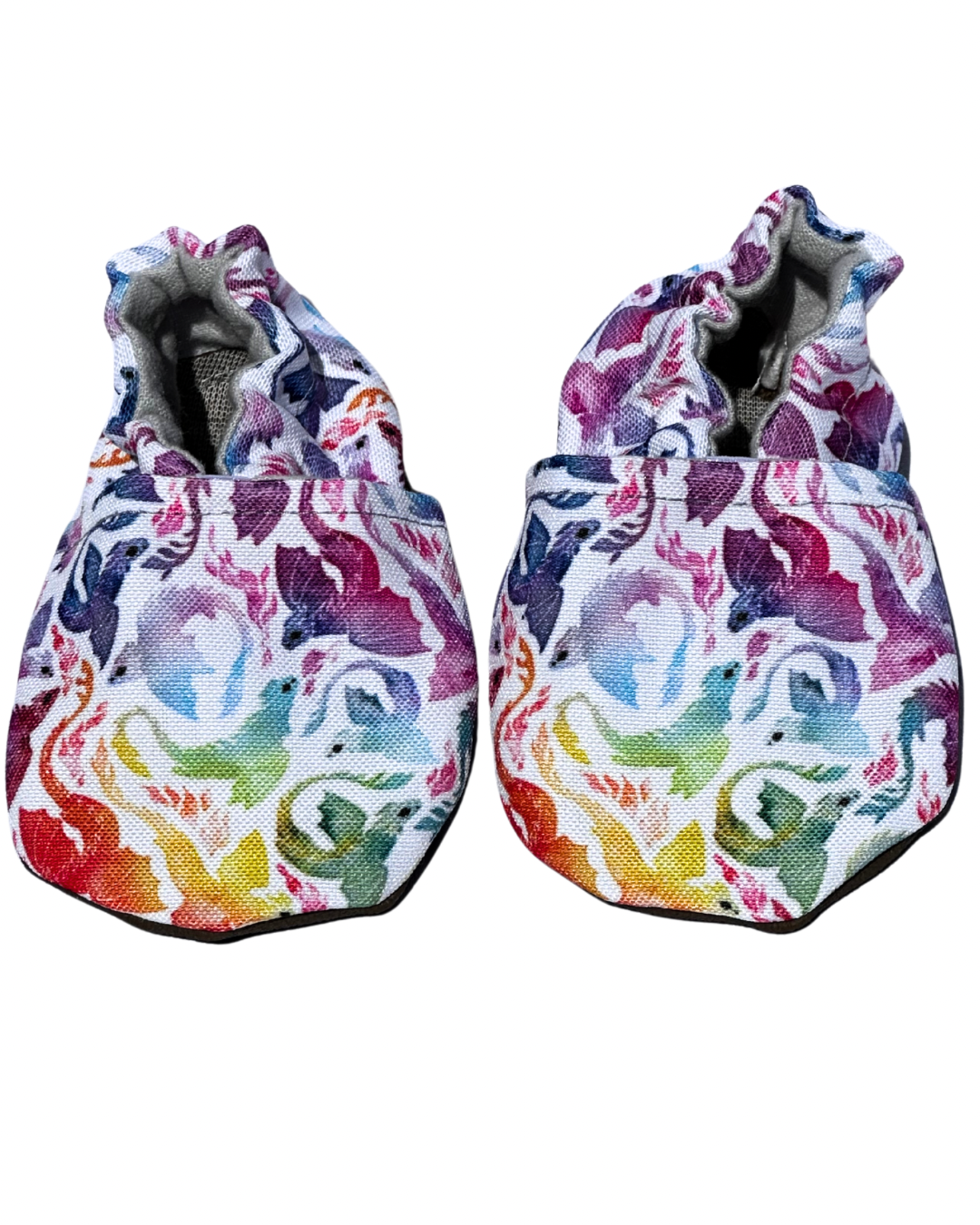 Limited edition Rainbow Dragons eco-canvas Cabooties baby shoes