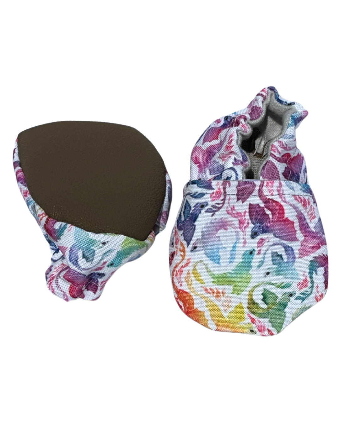 Limited edition Rainbow Dragons eco-canvas Cabooties baby shoes
