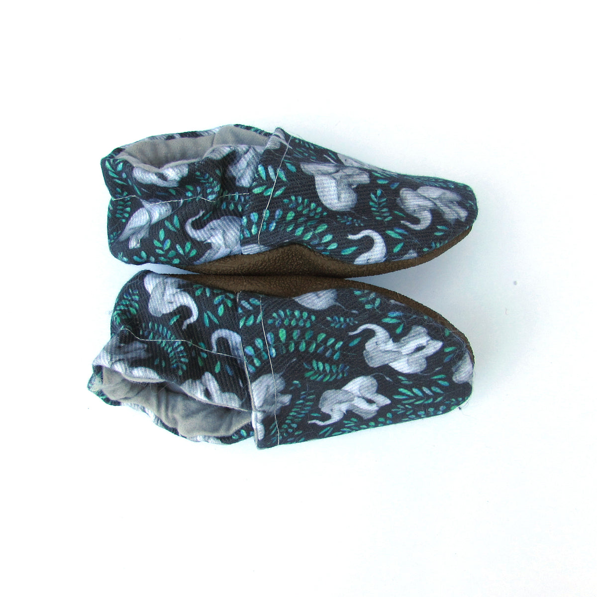 Unforgettable Elephants limited edition eco canvas baby shoes by Cabooties