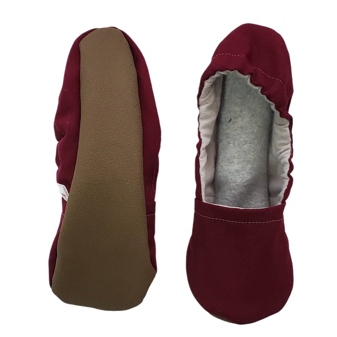 Burgundy Brushed Denim Adult Slippers