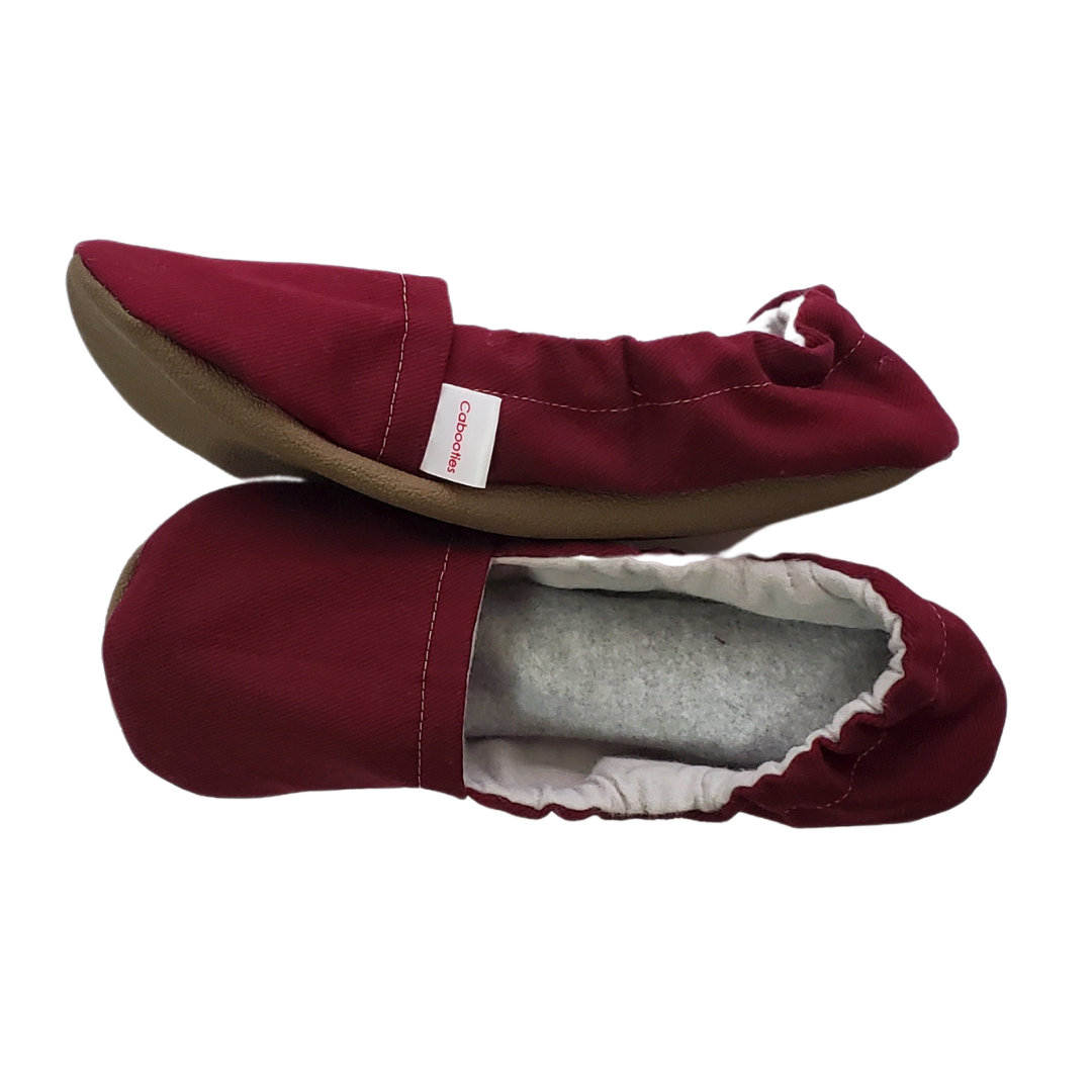 Burgundy Brushed Denim Adult Slippers