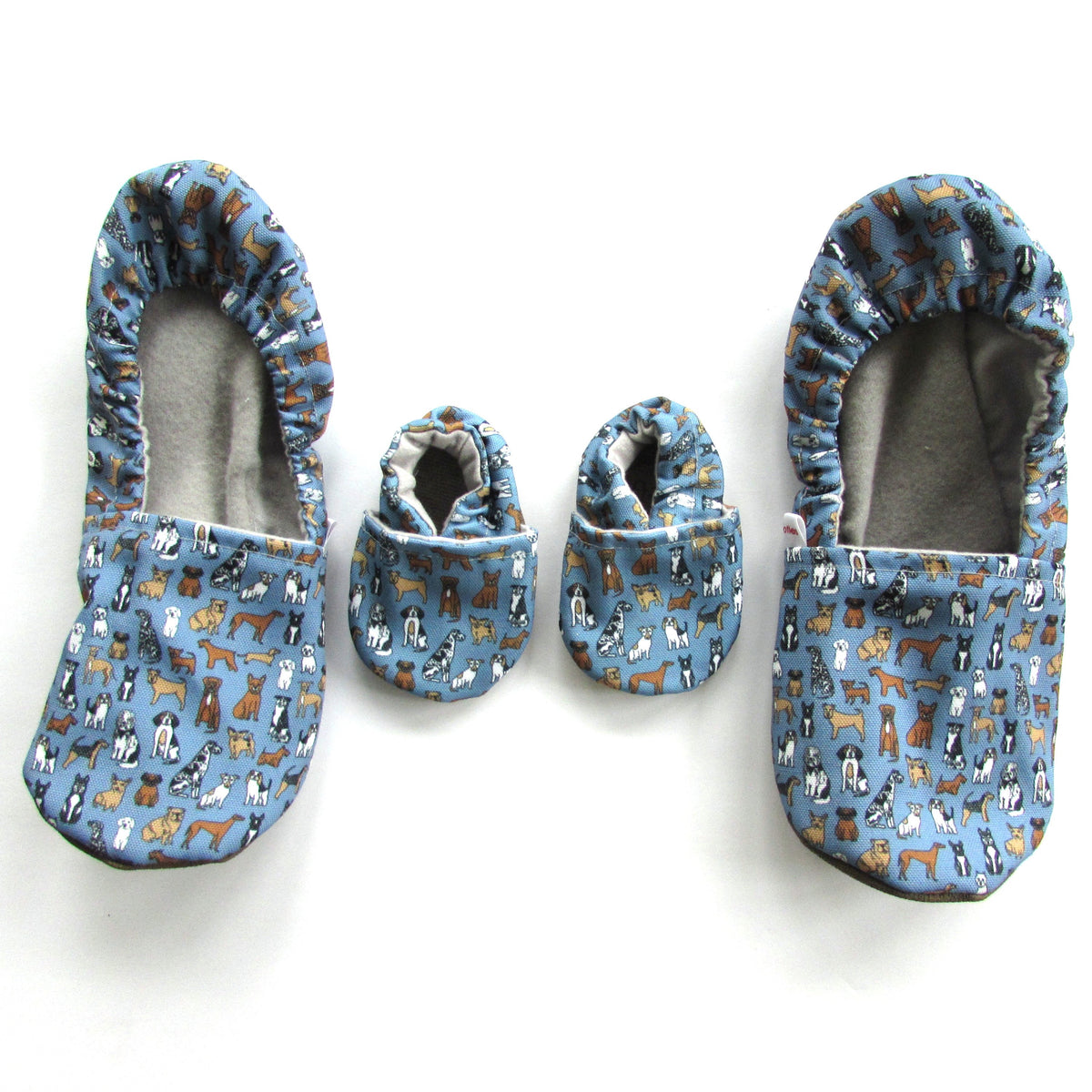 Blue Dog Eco-Canvas Adult Slippers - Mommy and Me - Baby Shower Gift