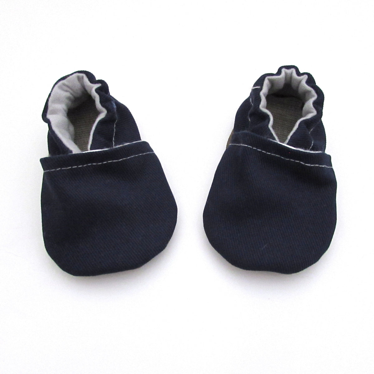 Navy Brushed Denim Vegan Baby Shoes - baby&#39;s first shoes for walking