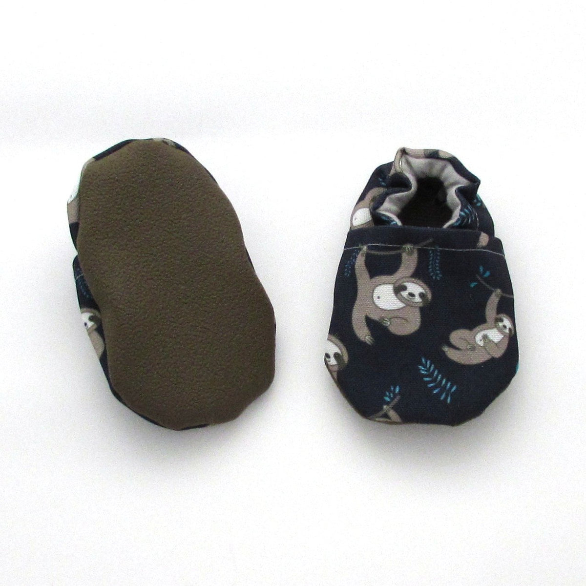 Blue Sloth Cabooties Washable Baby Shoes That Stay On Sloth Shoes with rubber soles