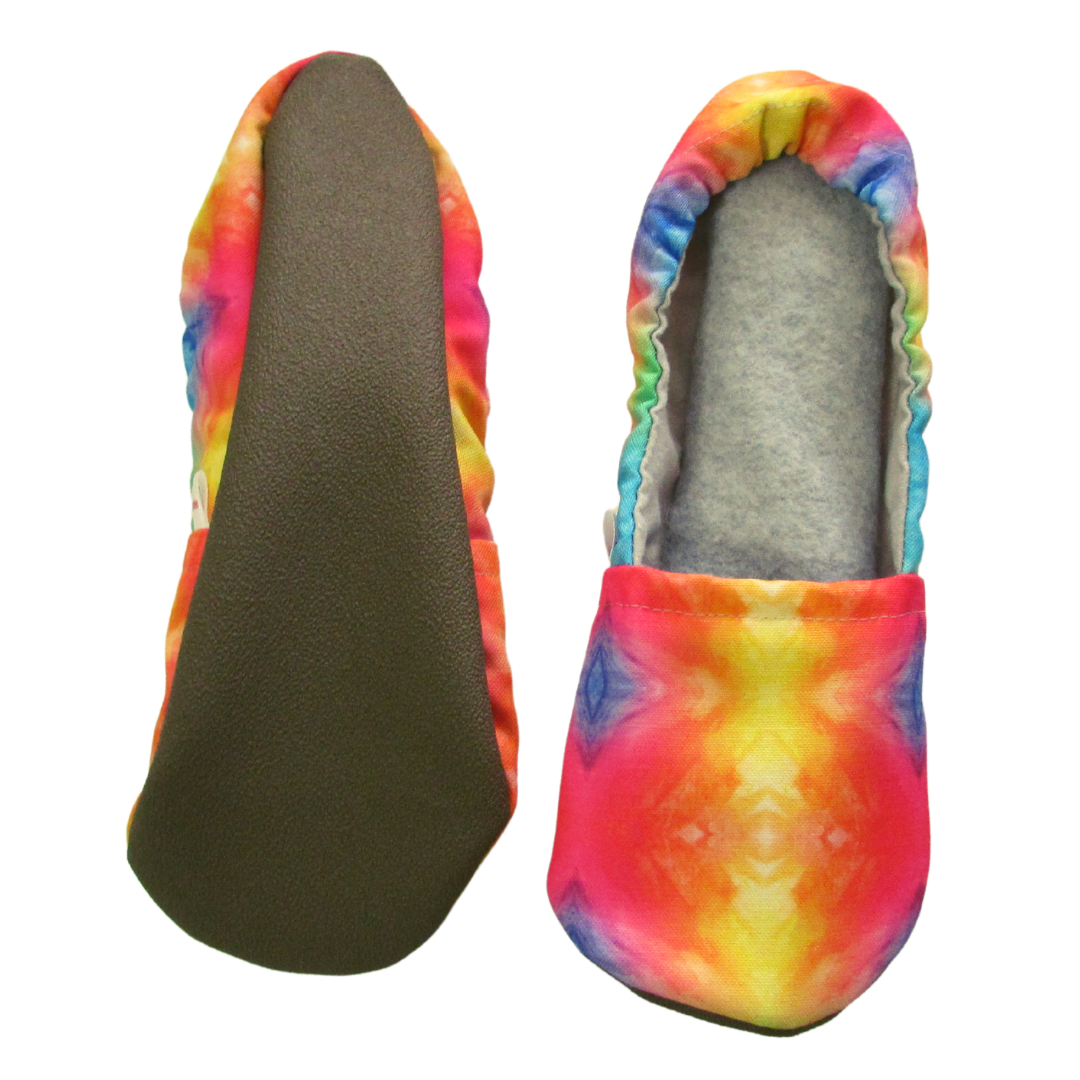 Rainbow Tie Dye Women's Washable Slippers