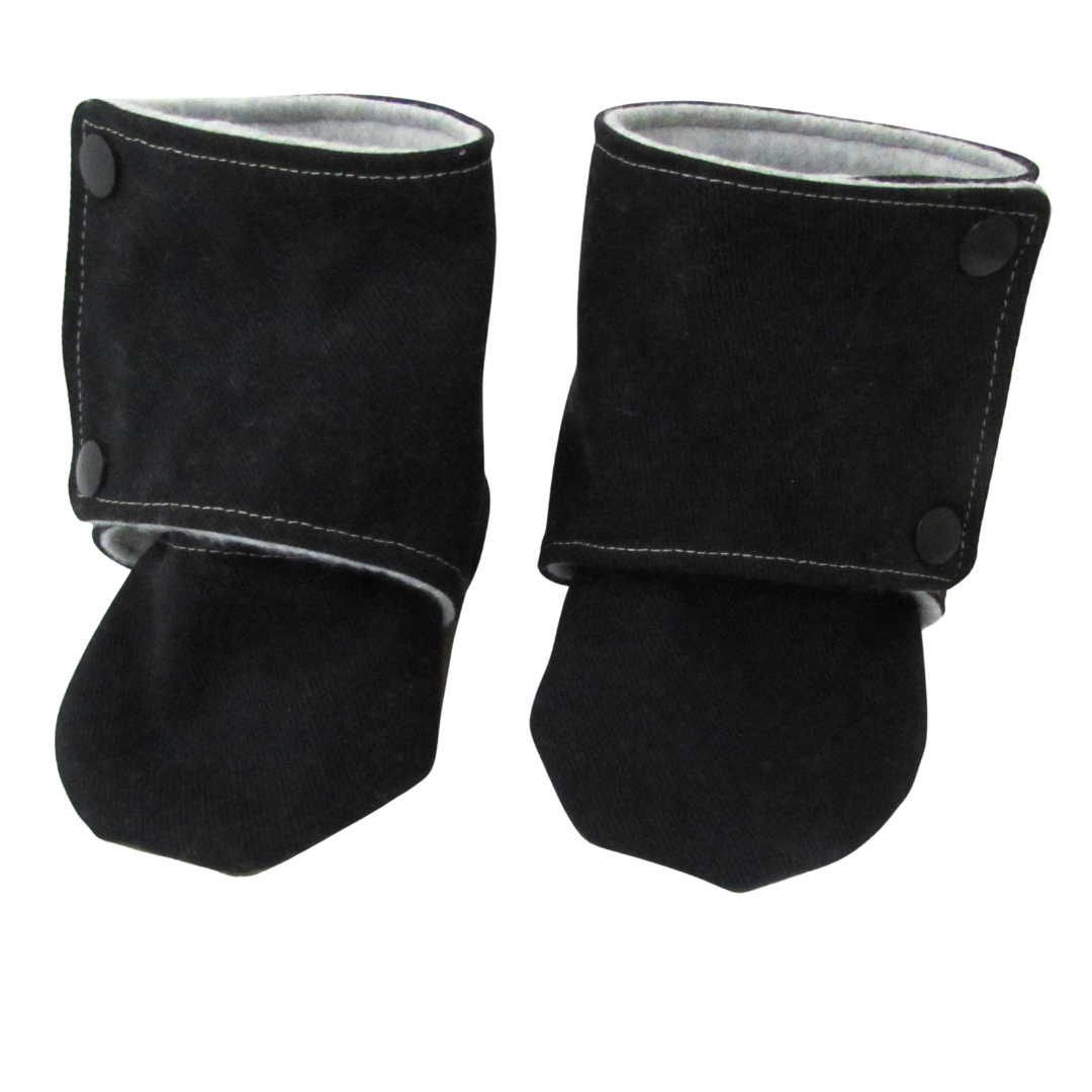 Black Brushed Denim Baby Boots