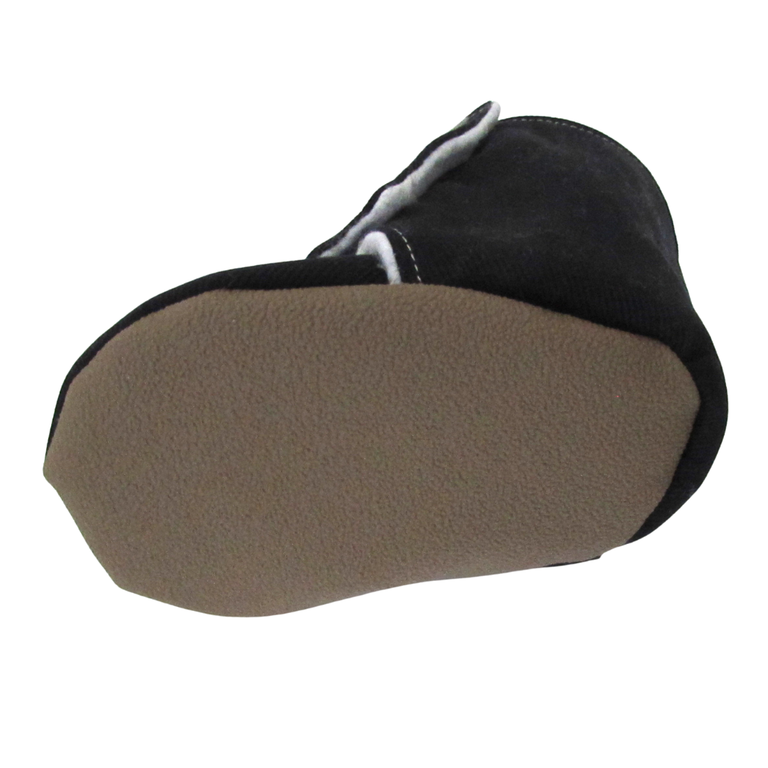 Black Brushed Denim Baby Boots